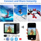 Caméra Sport 4K Étanche WiFi Avec Télécommande RF