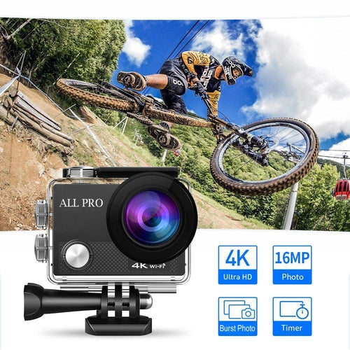 Caméra Sport 4K Étanche WiFi Avec Télécommande RF