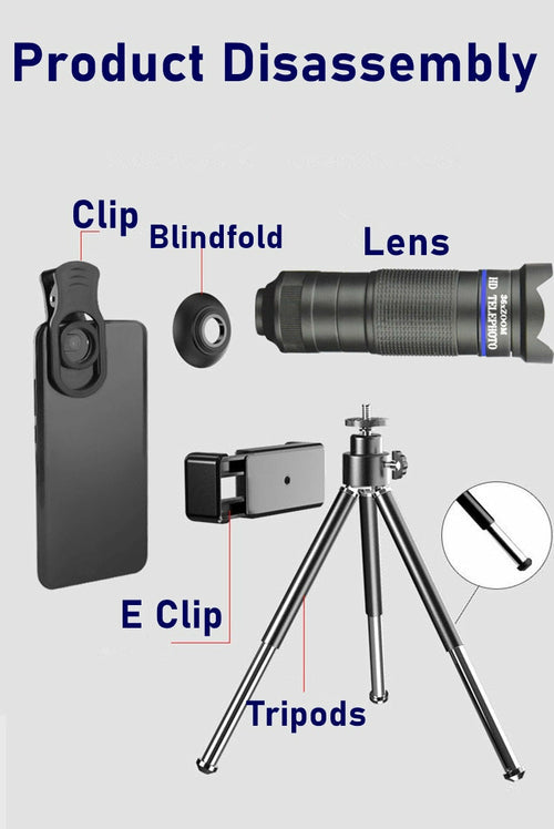 Kit Objectif Téléphone 36X Avec Trépied Et Lentilles