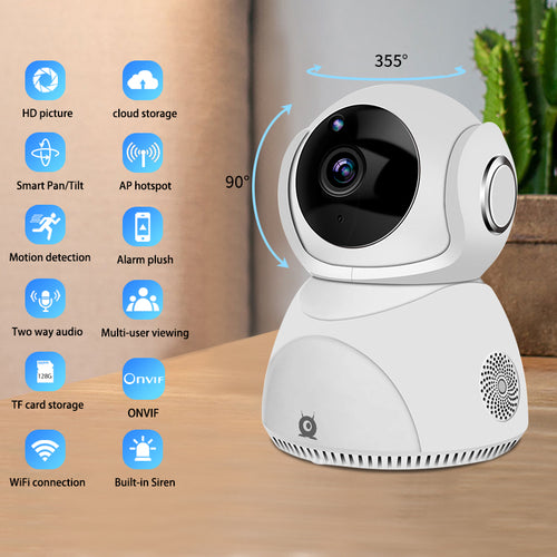 Caméra WiFi PTZ 1080P Panoramique Avec Vision Nocturne