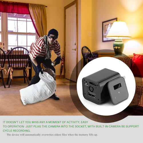Chargeur USB avec Caméra de Sécurité Intégrée 1080P