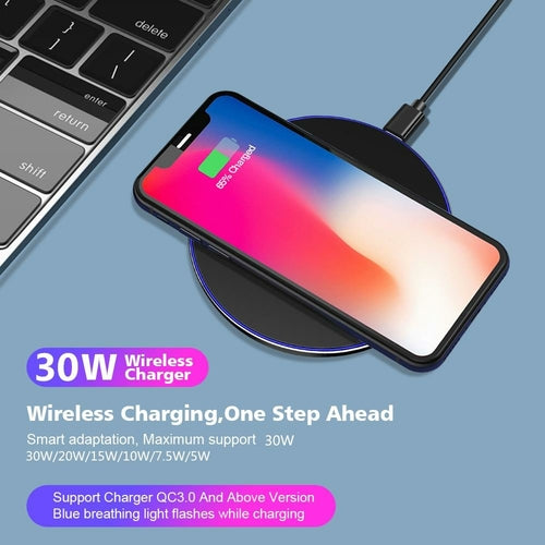 Chargeur Sans Fil 30W Ultra Fin USB-C