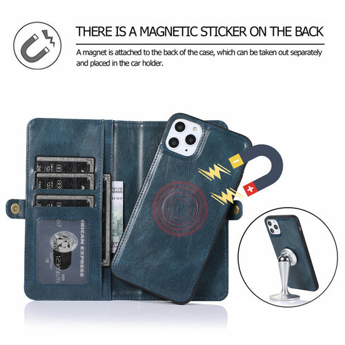 Étui Portefeuille Magnétique Détachable pour iPhone