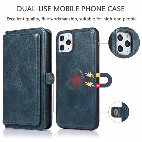 Étui Portefeuille Magnétique Détachable pour iPhone