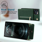 iPhone Wallet Case With Zipper Pocket & Crossbody Strap
