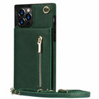 iPhone Wallet Case With Zipper Pocket & Crossbody Strap