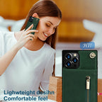 iPhone Wallet Case With Zipper Pocket & Crossbody Strap