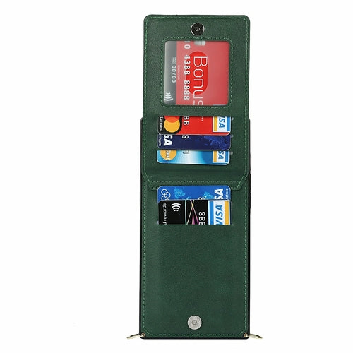 iPhone Wallet Case With Zipper Pocket & Crossbody Strap