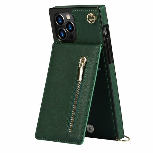 iPhone Wallet Case With Zipper Pocket & Crossbody Strap