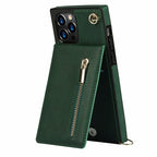 iPhone Wallet Case With Zipper Pocket & Crossbody Strap