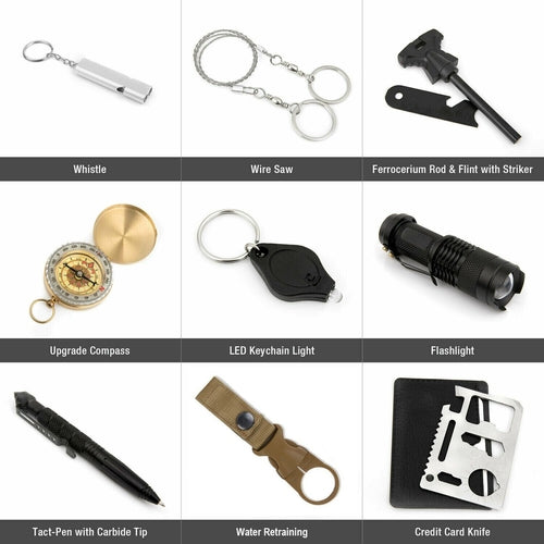 Kit de Survie Outdoor 14‑en‑1 avec Outils Tactiques