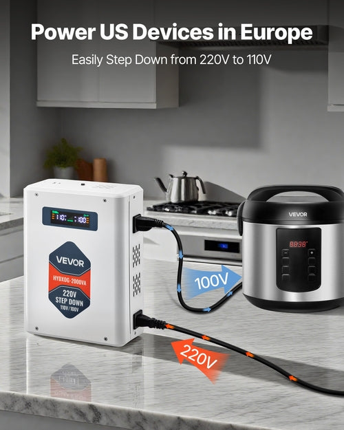 Step Down Voltage Converter, 2000VA, Heavy Duty Voltage Power