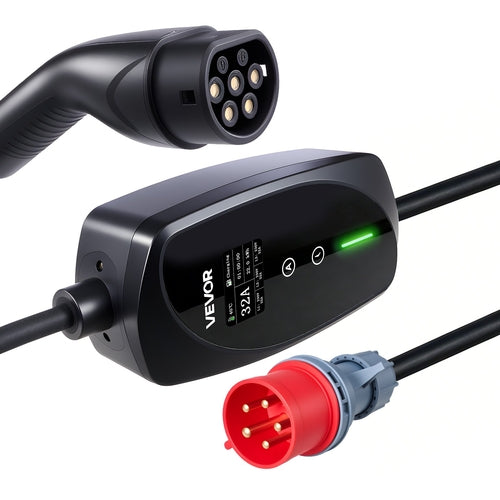 Mobile Wallbox, 22 kW 32A, Type 2 Portable EV Charger, 3 Phase