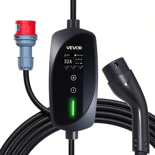 Mobile Wallbox, 22 kW 32A, Type 2 Portable EV Charger, 3 Phase